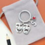 Drama Masks Personalised Keyring Theatre Gift, thumbnail 7 of 10