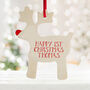 Christmas Tree Decoration Personalised Reindeer Wooden, thumbnail 1 of 7