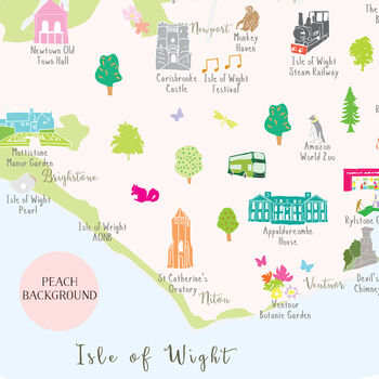 Map Of Isle Of Wight Art Print, 5 of 5