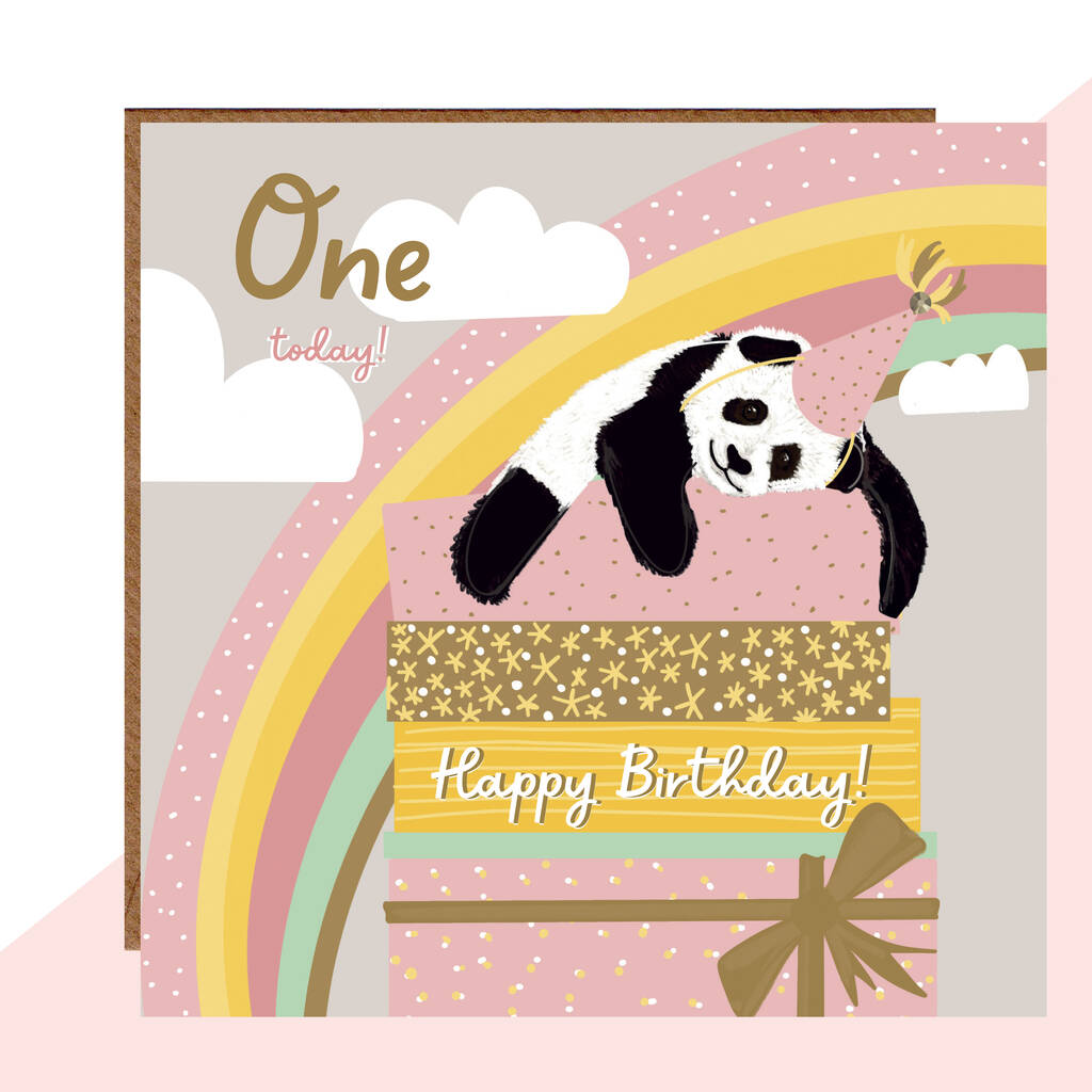 1st Birthday Panda Card By Lottie Simpson