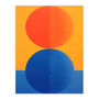 Tangerine And Cobalt Blue Orbs Abstract Wall Art Print, thumbnail 6 of 6