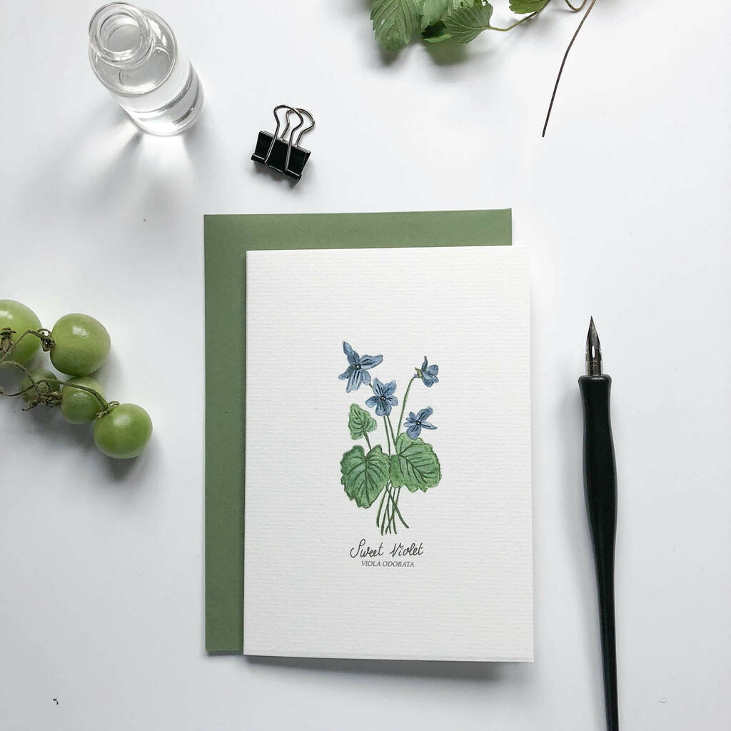 ‘Sweet Violet’ Wildflower Notecard/Greeting Card, 1 of 2