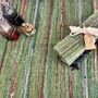 Emerald Green Handmade Indian Rag Rug Bohemian, thumbnail 2 of 11