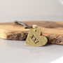21st Anniversary Gift, Brass Heart Keyring, thumbnail 3 of 6