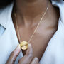 Modern 24 K Gold Fan Necklace, thumbnail 2 of 5