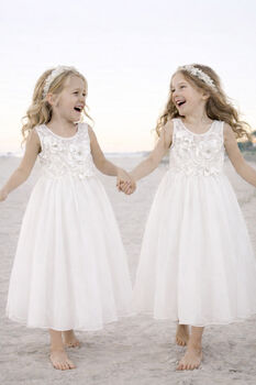 Fern In Ivory White ~ Flower Girl Dress, 2 of 9
