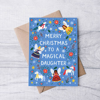 Unicorn Christmas Card For Daughter, 2 of 3