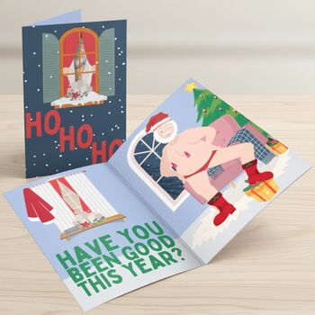Moaning And Jiggling Animated 'Sexy Santa'! Funny And Cheeky Christmas Card, 4 of 12