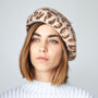 Leopard Spot Knitted Wool Beret, thumbnail 1 of 4
