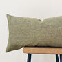 Green Textured Linen Cushion Lumbar, thumbnail 4 of 5
