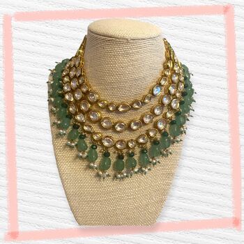 Traditional Emerald Beaded Necklace Set, 3 of 3