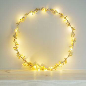 Metallic Leaf Fairy Light Hoop, 2 of 7