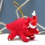 Dinosaur Triceratops Christmas Tree Decoration, thumbnail 3 of 4