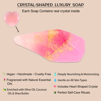 Crystal Soap Set Of Three Gift Infused With Genuine Crystals, 3 of 7