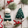 Oh Christmas Tree And Gonk Bauble Duo Knitting Kit, thumbnail 1 of 7