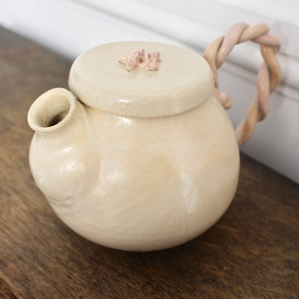 Ceramic Tea Pot In Peach, 1 of 6