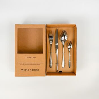 Milan Silver Stainless Steel Cutlery Sets X16/24 Pieces, 7 of 7