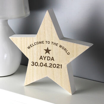 Personalised Wooden Star Decoration, 2 of 5