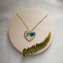 Blue Flower Heart Sterling Silver Or 18k Gold Necklace, thumbnail 5 of 11