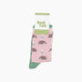 Hedgehog Floral Fluffy Bamboo Socks In Pink, thumbnail 4 of 4
