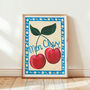 Mon Cheri Cherry Wall Art | Hand Painted Kitchen Print, thumbnail 1 of 13