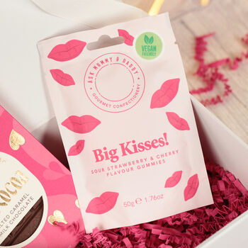 Personalised Stemless Glass Big Kisses Gift Box, 3 of 8