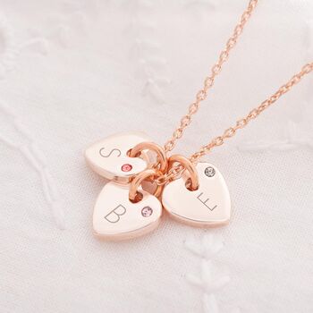 Family Micro Heart Birthstone Necklace, 3 of 9