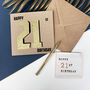 21st Black And Gold Birthday Card, thumbnail 1 of 4