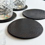 Black Animal Print Leather Coasters, thumbnail 3 of 5
