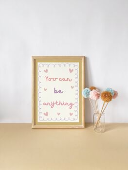 Girls Bright Affirmation Wall Print Set For Bedroom Or Nursery, 6 of 6