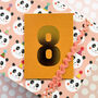 Mini Gold Foiled Number Eight Card, thumbnail 1 of 5