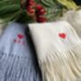 Embroidery Heart Initials Scarf With A Gift Box, thumbnail 5 of 7
