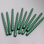 G Decor Pack Of 10 Or 20 Green Twisted Dinner Candles, thumbnail 1 of 4