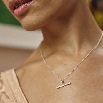 Confetti Birthstone Albert T Bar Necklace, 2 of 12