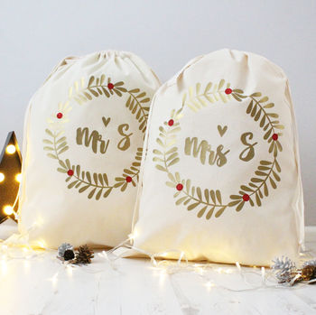 Mr And Mrs Personalised Sacks, 2 of 3