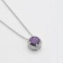 Round Amethyst 925 Sterling Silver Necklace, thumbnail 1 of 4