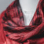 100% Mulberry Silk Scarf, Red And Black, thumbnail 1 of 6