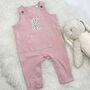 Personalised Dotty Initial Organic Baby Dungarees, thumbnail 2 of 2