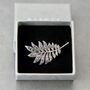 Sterling Silver Marcasite Leaves Small Brooch, thumbnail 3 of 10