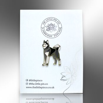 Origami Husky Dog Enamel Lapel Pin Brooch, 4 of 8