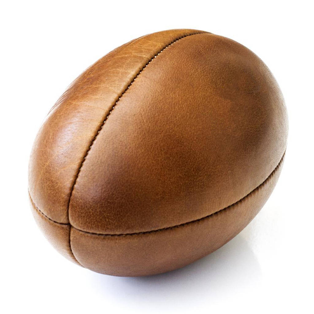 vintage leather rugby ball full size hand sewn by we print balls