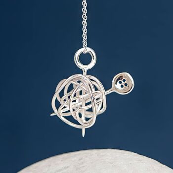 Personalised Sterling Silver Wool Ball Necklace, 2 of 11