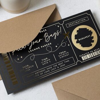 Boarding Pass Scratch Reveal Gift Voucher, 4 of 8