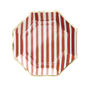 Gold Foiled Candy Cane Stripe Paper Plates Red And Gold, thumbnail 2 of 3