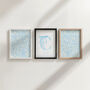 Personalised Blue Floral Initial Nursery Print, thumbnail 5 of 7