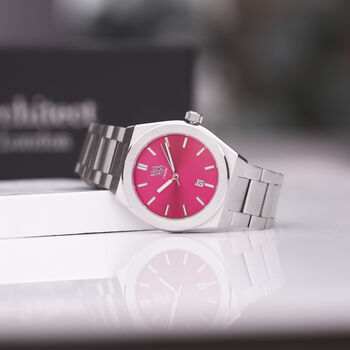 Personalised Wave Watch In Pink, 3 of 5