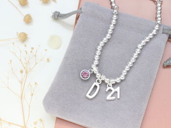 Personalised Milestone Birthday Bead Bracelet, 18th, 21st, 30th, 40th, 50th, 60th, 70th, 7 of 11