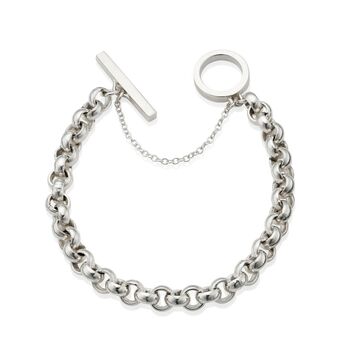 Personalised Silver Rolo T Bar Bracelet, 2 of 3