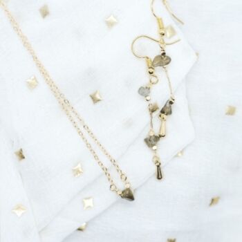 Gold Plated White Crystal Quartz Necklace, 3 of 6