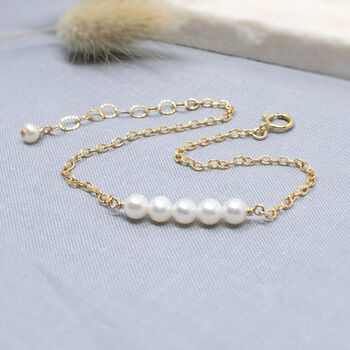 50th Birthday Pearl Bracelet 14ct Gold Fill With Personalised Card, 4 of 5